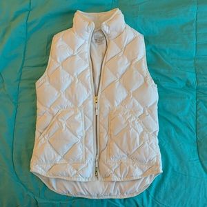 J. Crew Vest - White Quilted Puffer Down